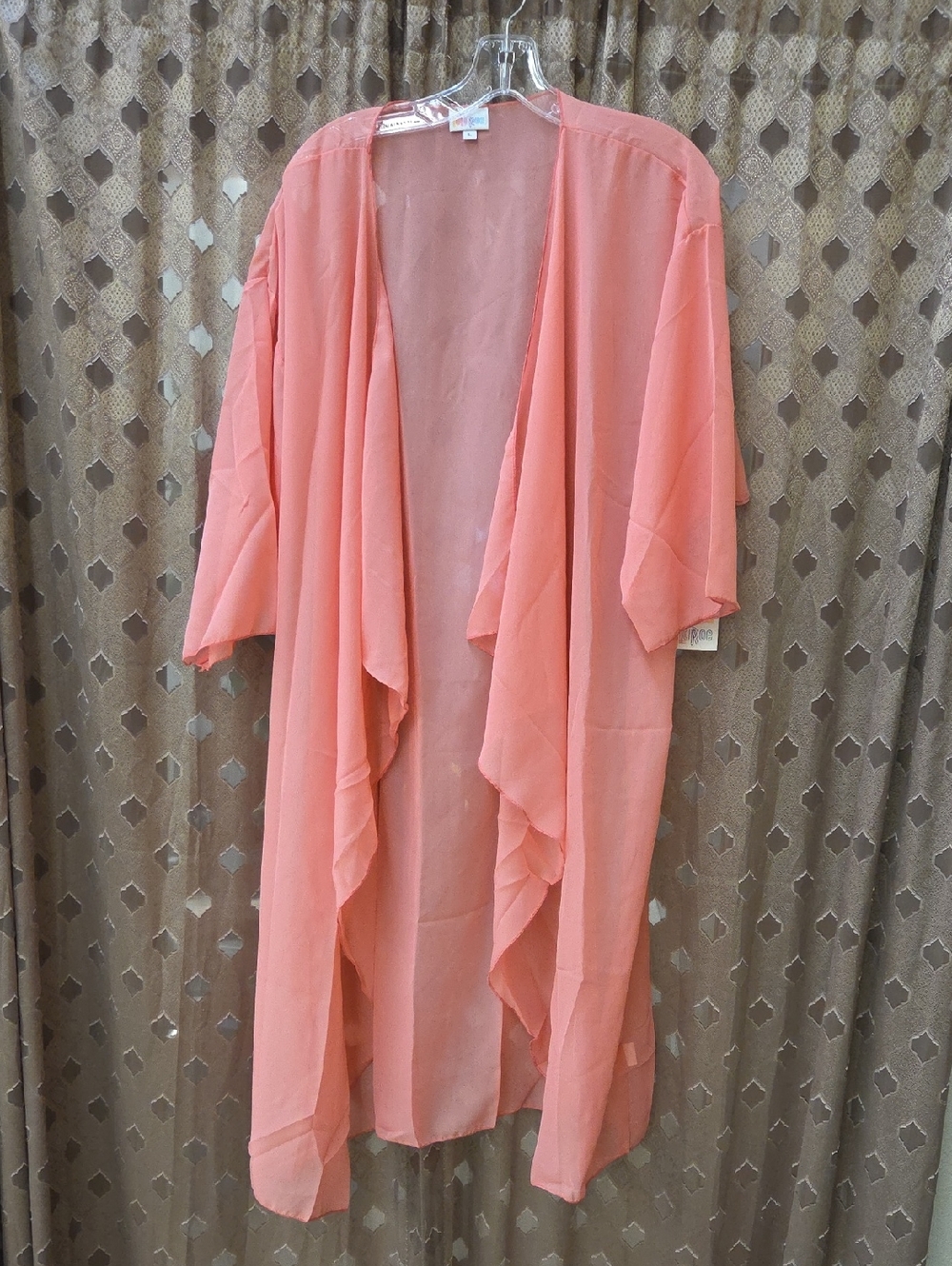 LuLaRoe Lightweight Coral Open-Front Duster Kimono